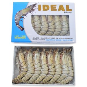 IDEAL Giant Black Tiger Shrimp HOSO 13/15 750g/1kg