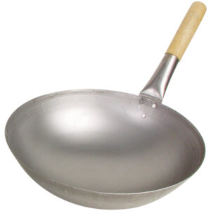 NF Wok with Wooden Handle 30cm Round Bottom