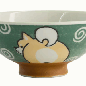 Tokyo Design Rice Bowl Shiba Dog Green 500ml